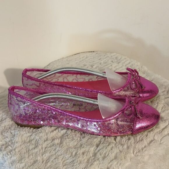 Karyn's Pink Clear Sequined Flats - Picture 1 of 8
